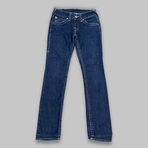 True Religion Women’s Low Rise Straight Leg Jeans Dark Wash - Size 27